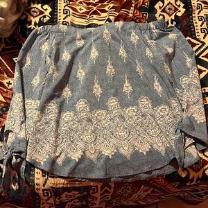 Floral blue blouse